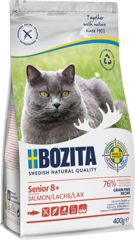 BOZITA Katzen-Trockenfutter Grain free Senior 8+ Salmon